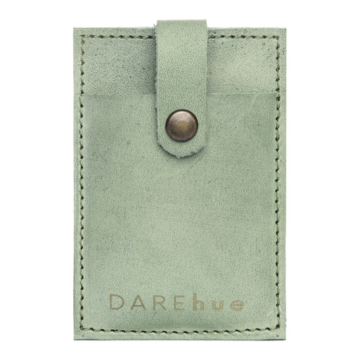 [w-pho-card-mint-gre] Stick-On Leather Phone Card Holder | mint green